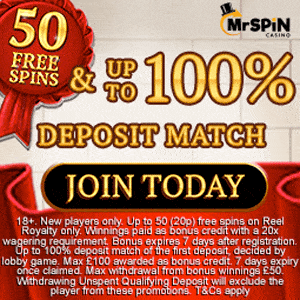 Mr Spin Casino free spins no deposit
