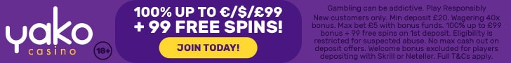 Yako casino 22 free spins code