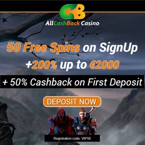 All Cash Back Casino free spins