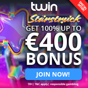 Twin Casino: 400 Free Spins on Book of Dead