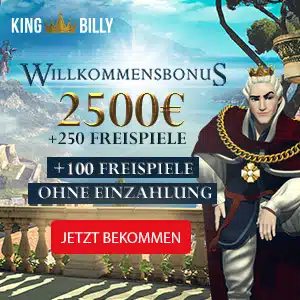 Featured image for “King Billy Casino: 50 Freispiele ohne Einzahlung!”