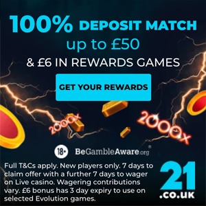 21.co.uk casino deposit bonus