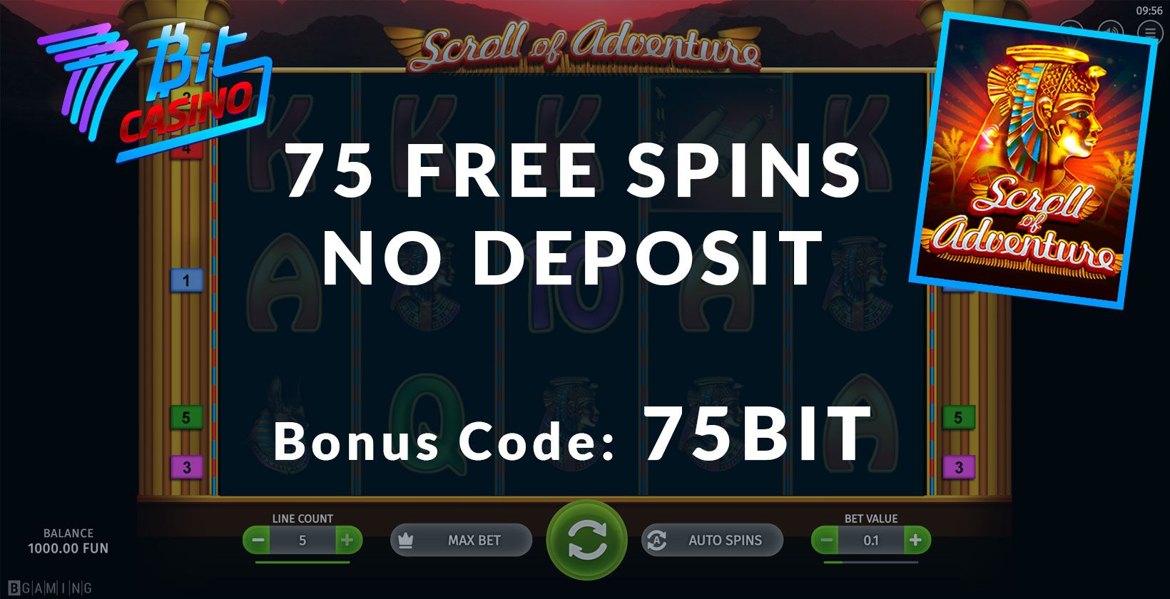 75 free spins no deposit on scroll of dead slot